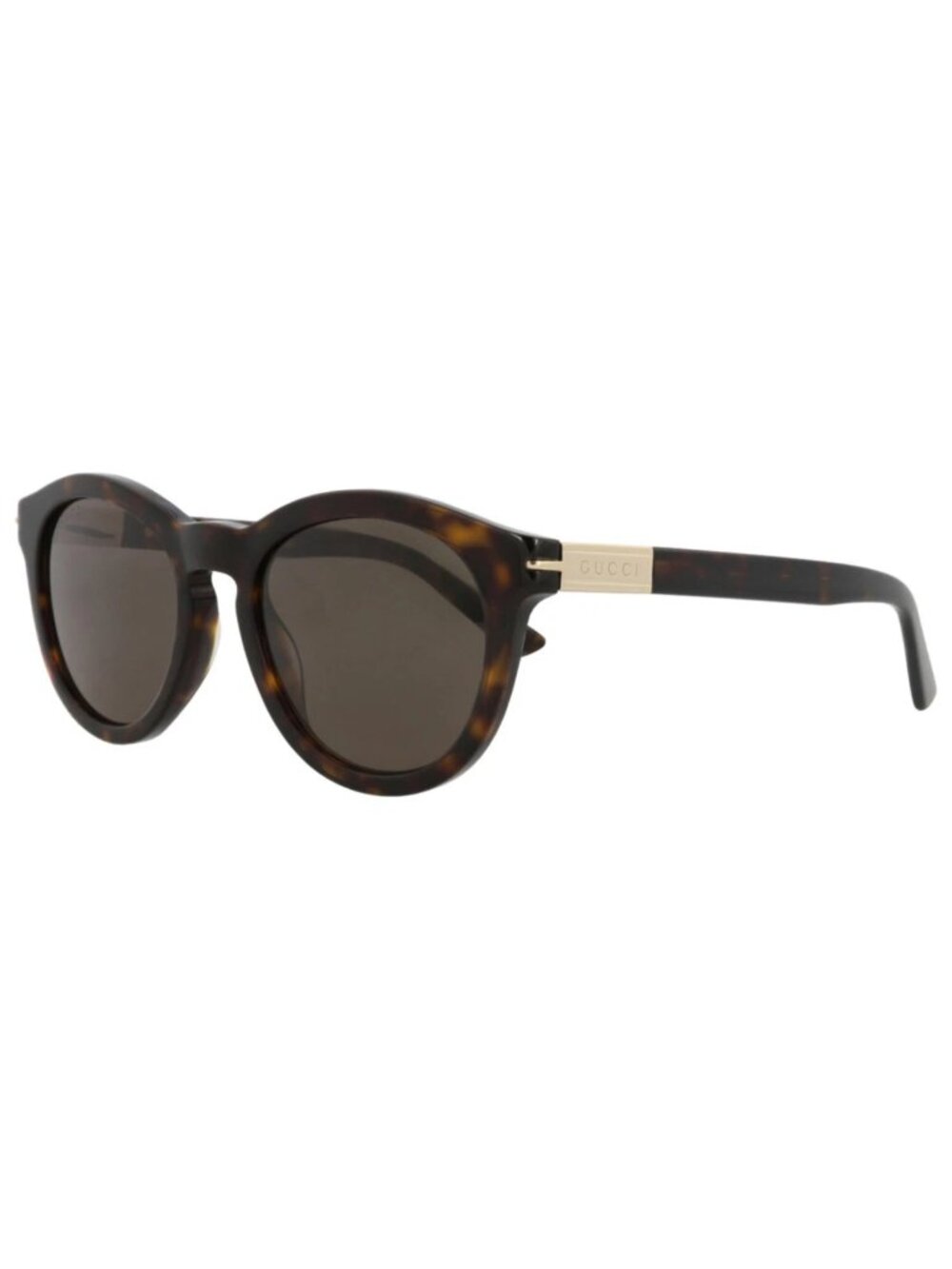 New Gucci Women's Sunglasses Round Oval Recycled Acetate Frame Mens Havana Brown